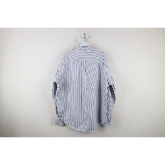 Vtg 90s Ralph Lauren Mens XL Classic Fit Striped Oxford Cotton Button Down Shirt - Picture 10 of 12